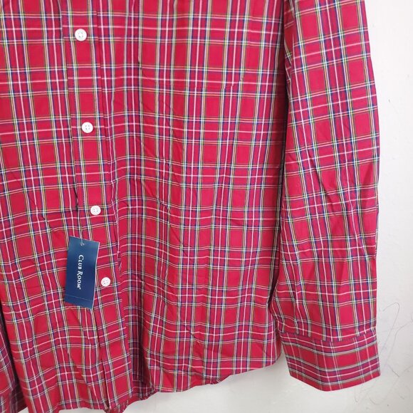 Club Room Mens Red Cotton Regular Fit Button Down Shirt L - Picture 6 of 10
